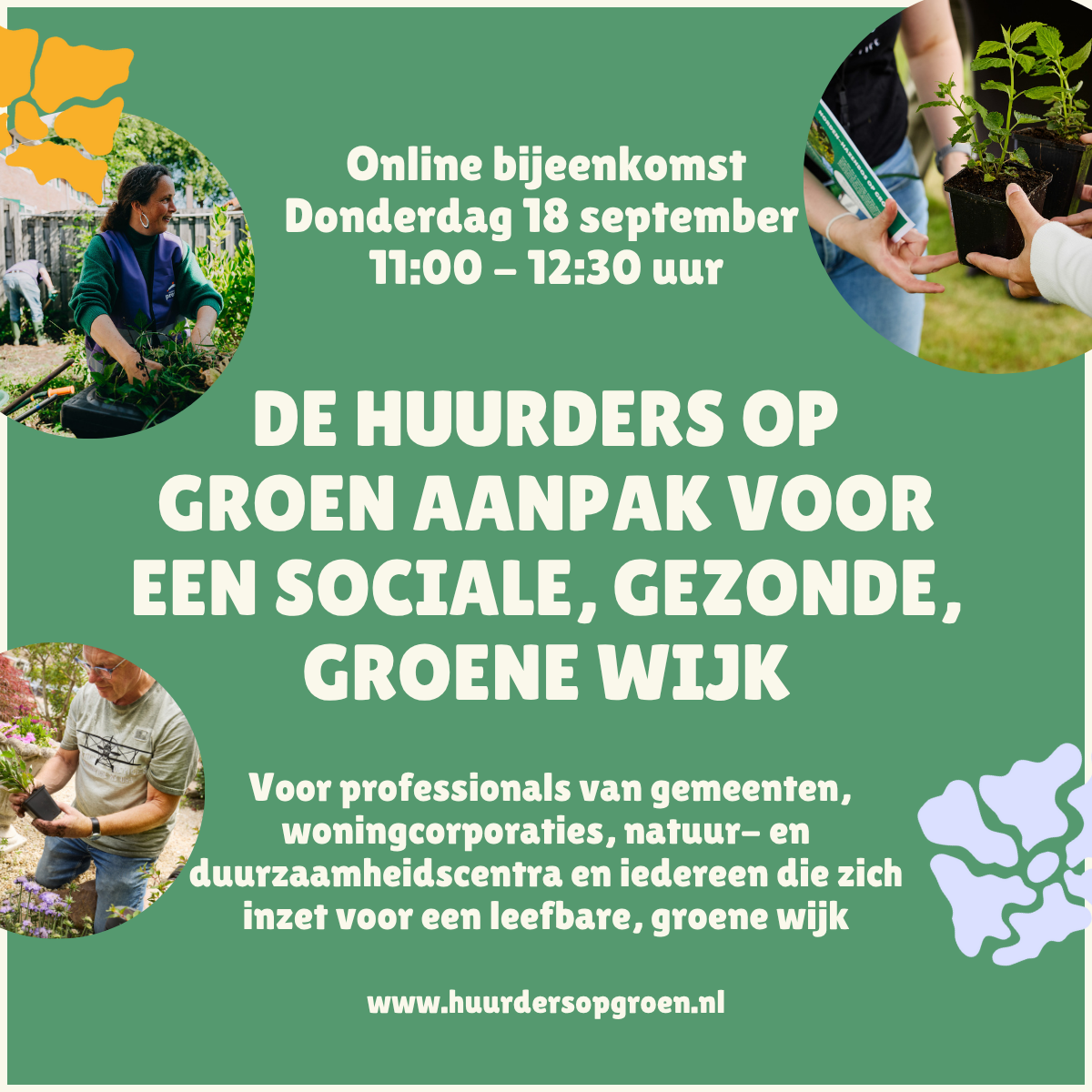 De Huurders op Groen aanpak voor een sociale, gezonde, groene wijk